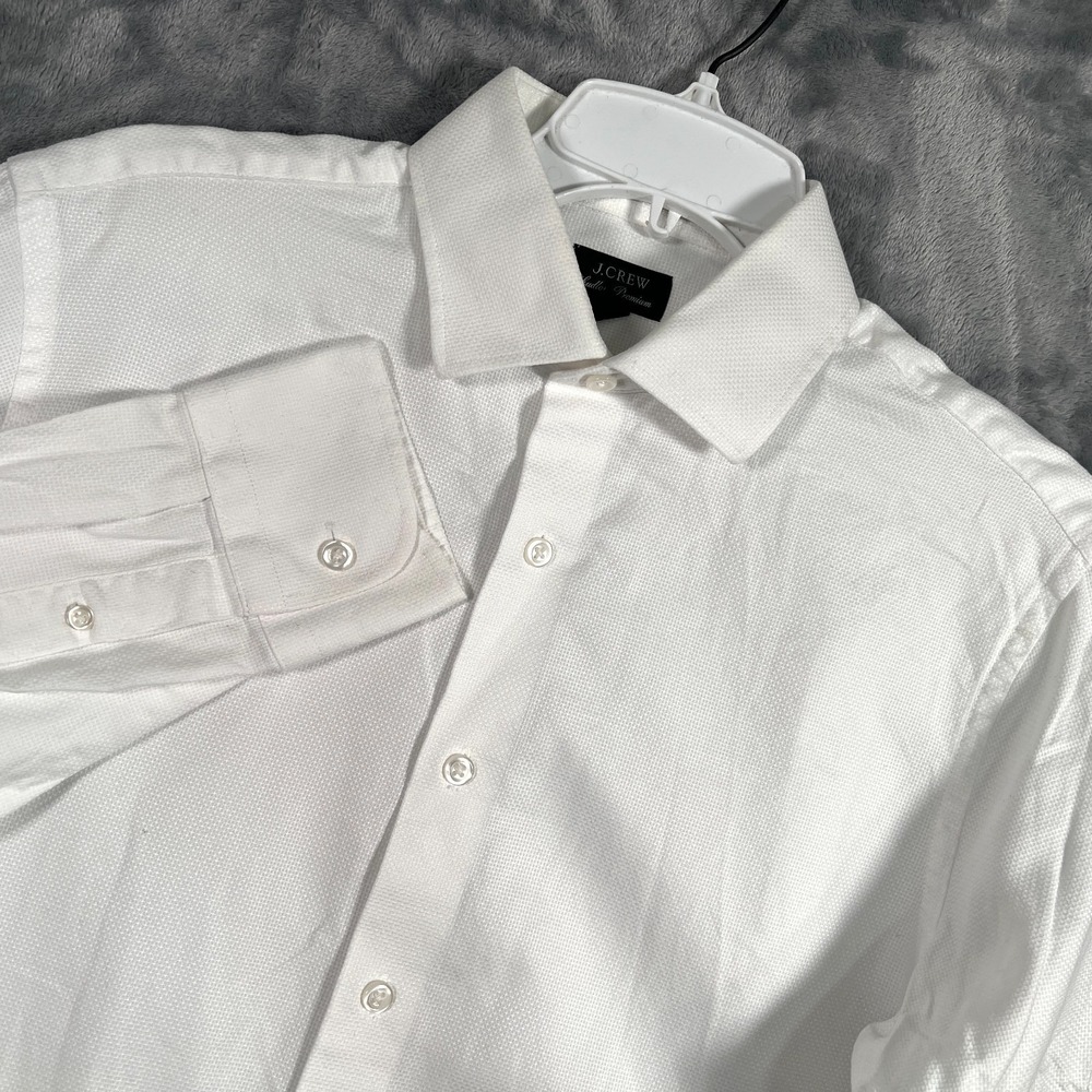 J Crew Ludlow Premium White Dress Shirt Mens 15 32 Button Up Long Sleeve Slim